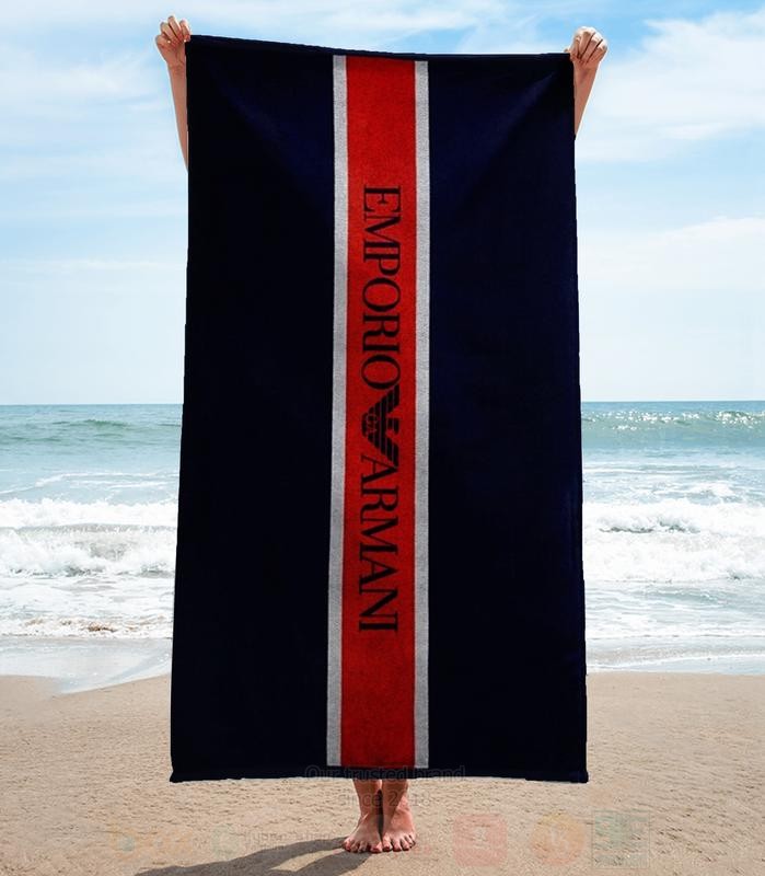 Armani Emporio Black Microfiber Beach Towel 1