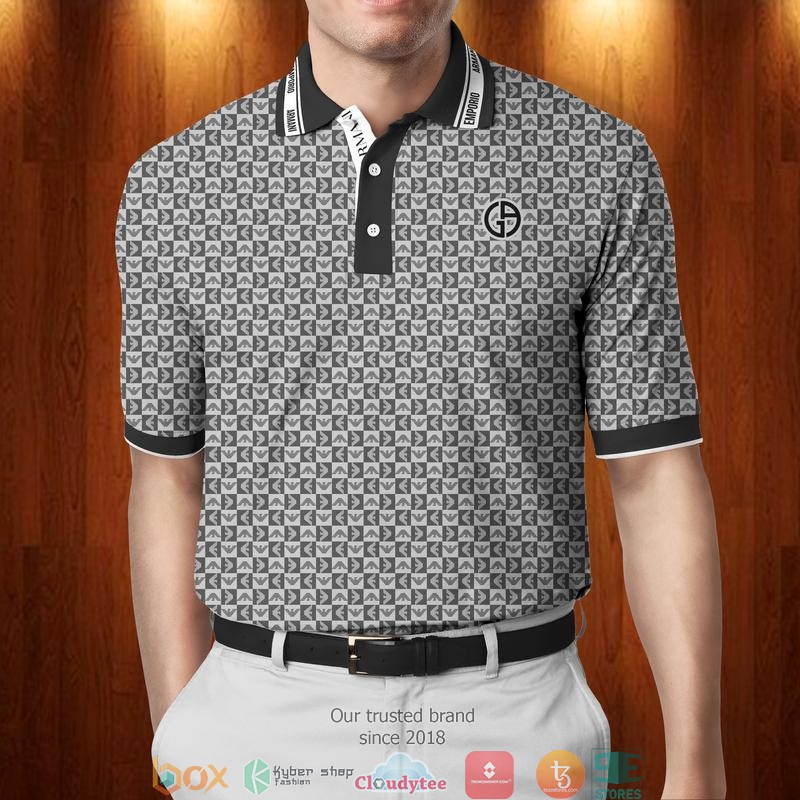 Armani caro pattern grey Polo Shirt