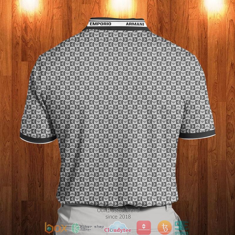 Armani caro pattern grey Polo Shirt 2 Armani caro pattern grey Polo Shirt 1