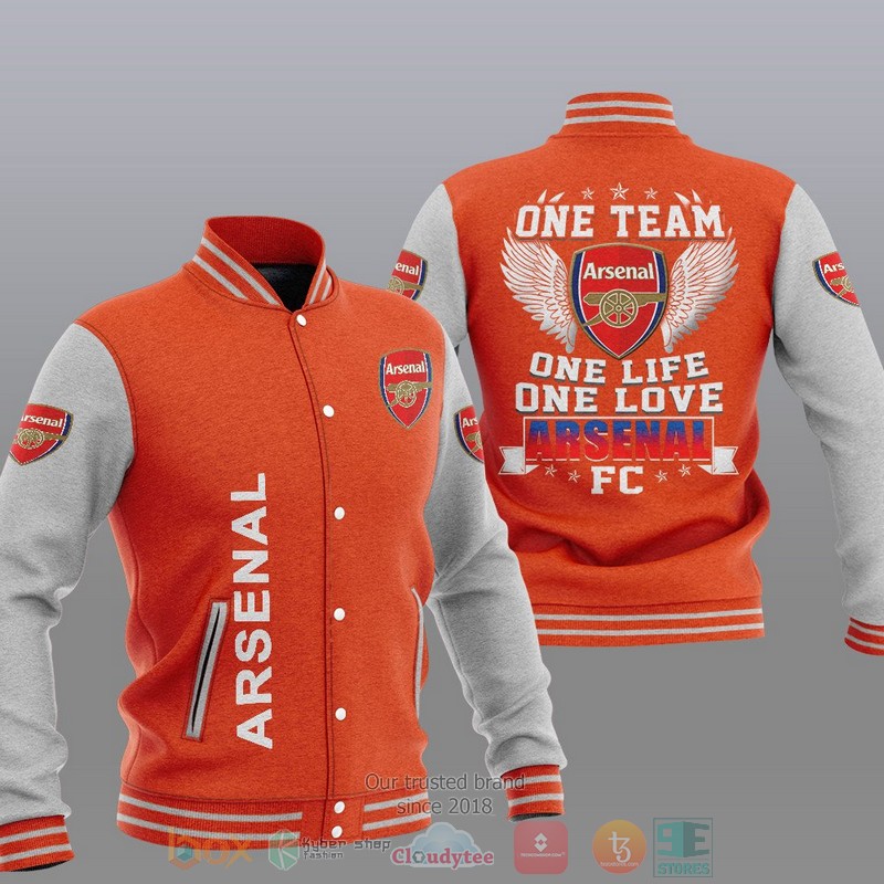 Arsenal One Team One Life One Love Baseball Jacket 1 2 3 4 5