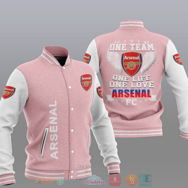 Arsenal One Team One Life One Love Baseball Jacket 1 2 3 4 5 6