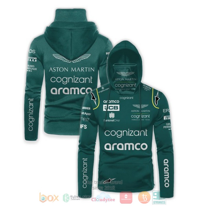 Aston Martin Aramco Cognizant hoodie mask