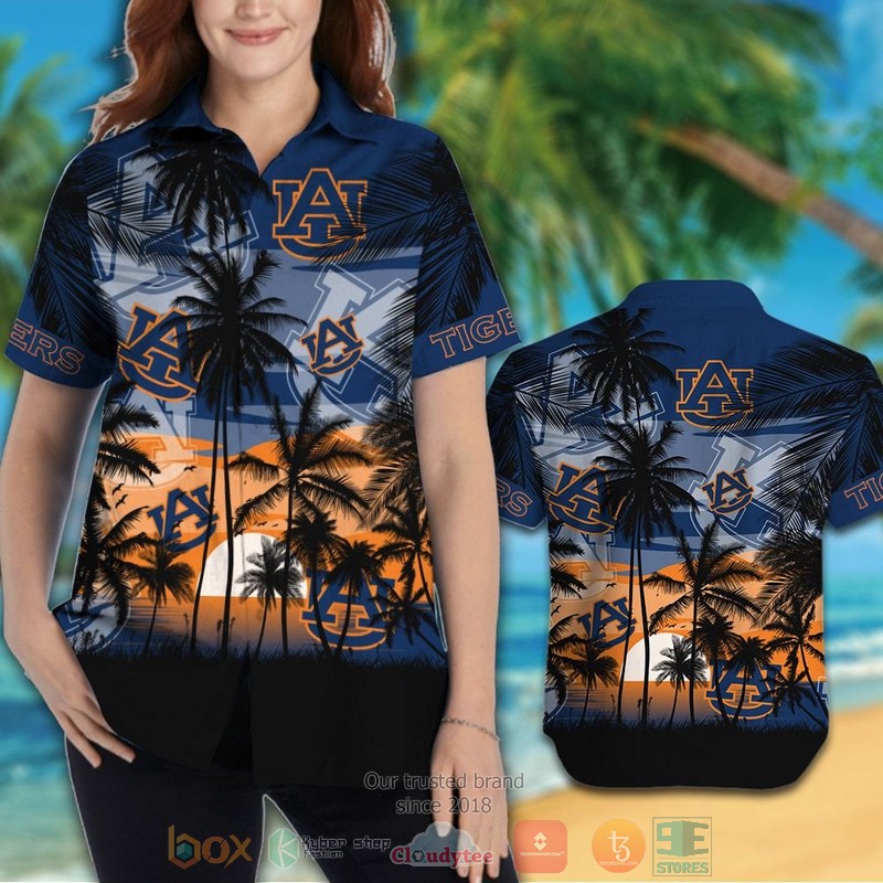 HOT Auburn Tigers Tropical Hawaiian Shirt and shorts 3 Auburn Tigers Tropical Hawaiian Shirt and shorts 1 2
