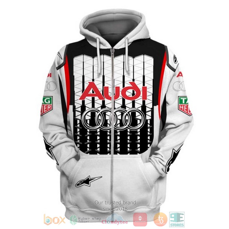Audi white black 3D shirt hoodie