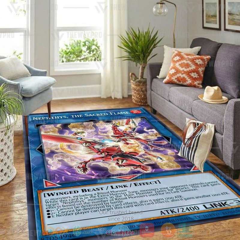 Awakening of Nephthys blue Rectangle Rug