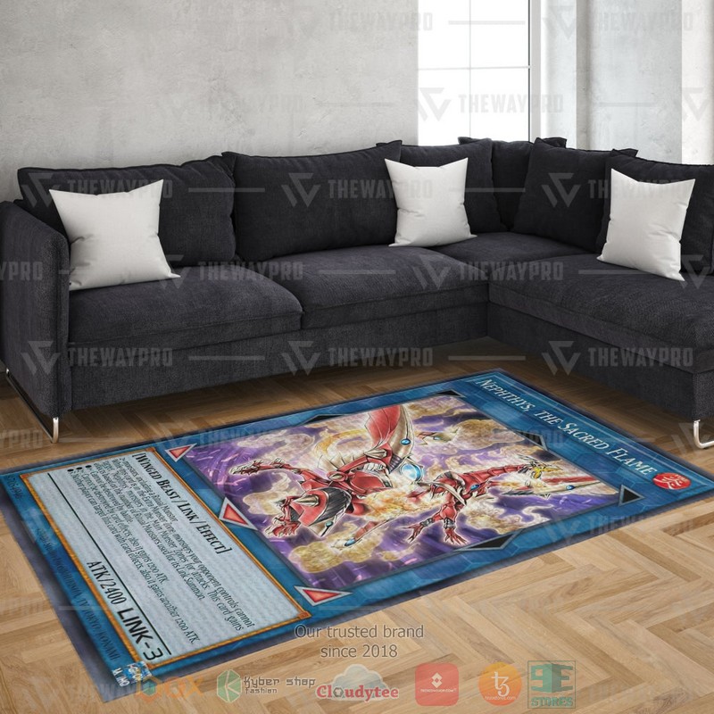 Awakening of Nephthys blue Rectangle Rug 1