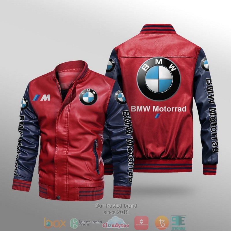 BMW Motorrad Car Brand Leather Bomber Jacket 4 BMW Motorrad Car Brand Leather Bomber Jacket 1 2 3