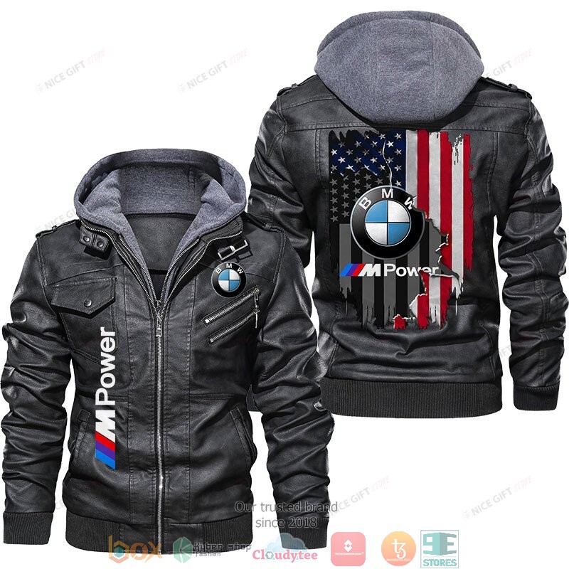 BMW Power US Flag Leather Jacket