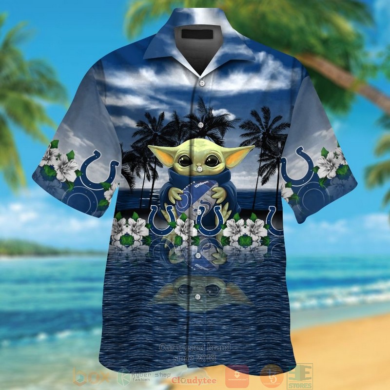 HOT Baby Yoda hug Indianapolis Colts hawaiian shirt and shorts 13 Baby Yoda hug Indianapolis Colts hawaiian shirt and shorts