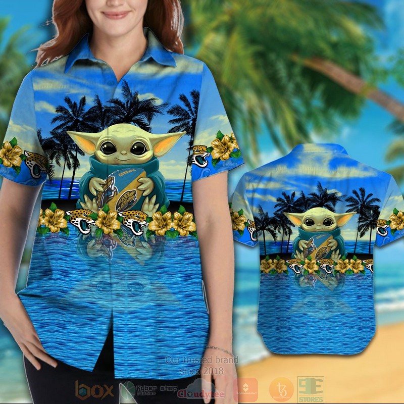 HOT Baby Yoda hug Jacksonville Jaguars hawaiian shirt 3 Baby Yoda hug Jacksonville Jaguars hawaiian shirt 1 2