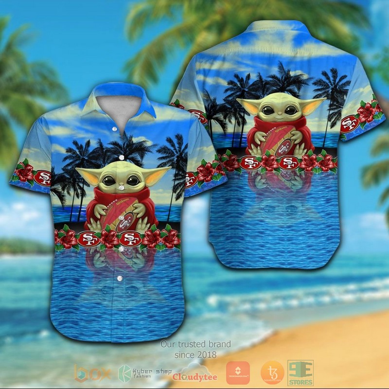 HOT Baby Yoda hug San Francisco 49ers hawaiian shirt 7 Baby Yoda hug San Francisco 49ers hawaiian shirt