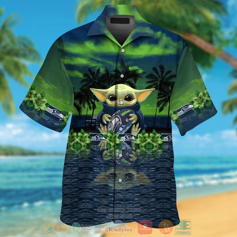 HOT Baby Yoda hug Seattle Seahawks hawaiian shirt and shorts 13 Baby Yoda hug Seattle Seahawks hawaiian shirt and shorts