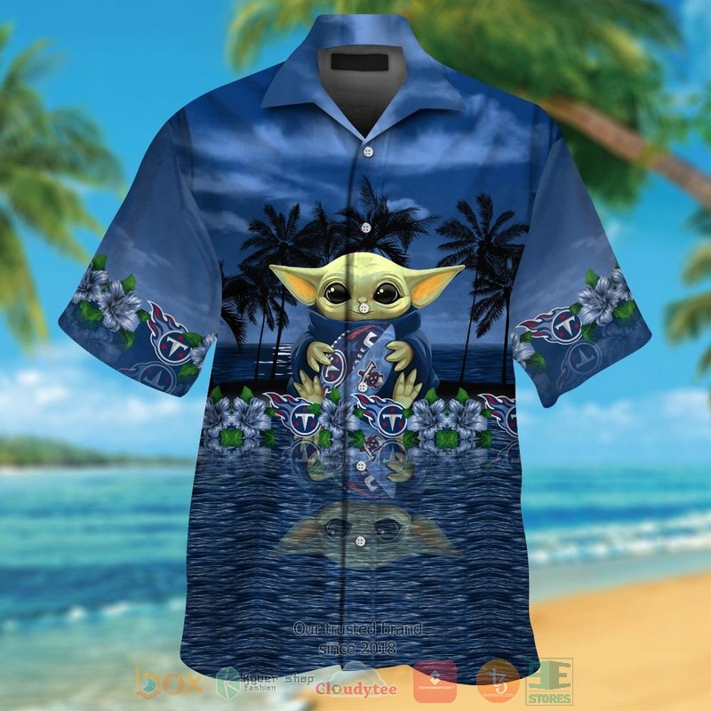 HOT Baby Yoda hug Tennessee Titans hawaiian shirt and shorts 13 Baby Yoda hug Tennessee Titans hawaiian shirt and shorts