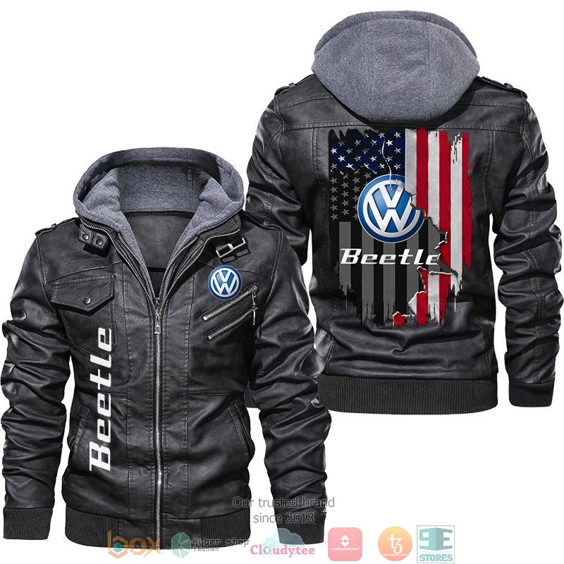 Beetle US Flag Leather Jacket