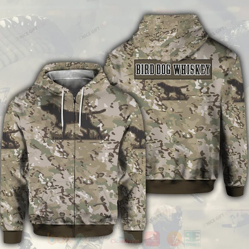 Bird Dog Whiskey Camouflage 3D Zip Hoodie