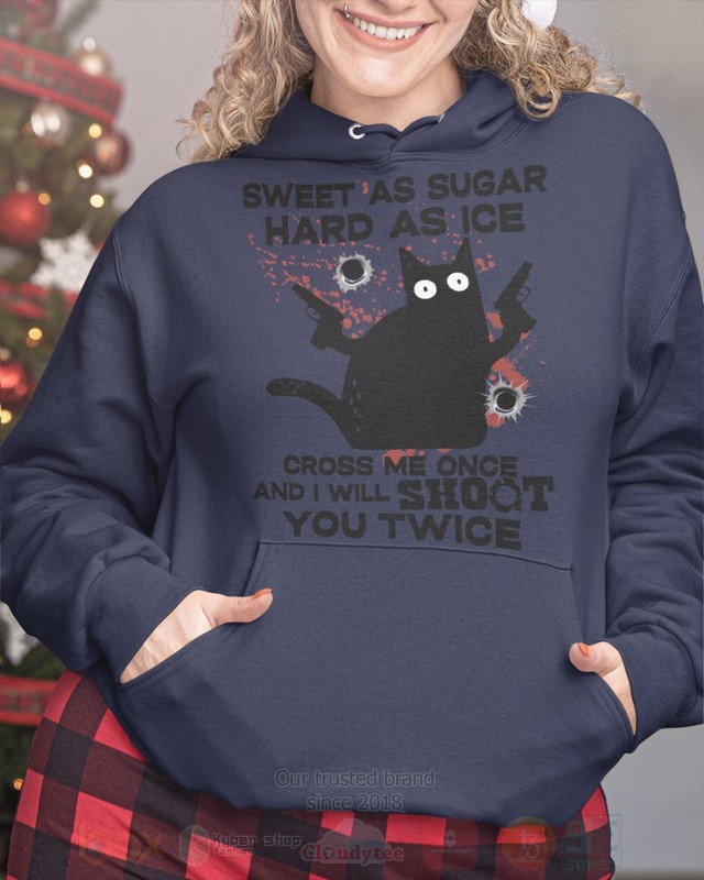 BEST Black Cat and Gun Sweet As Sugar Hard As Ice Unisex Hoodie, 2D Shirt 6 Black Cat and Gun Sweet As Sugar Hard As Ice 2D Hoodie Shirt 1 2 3 4 5