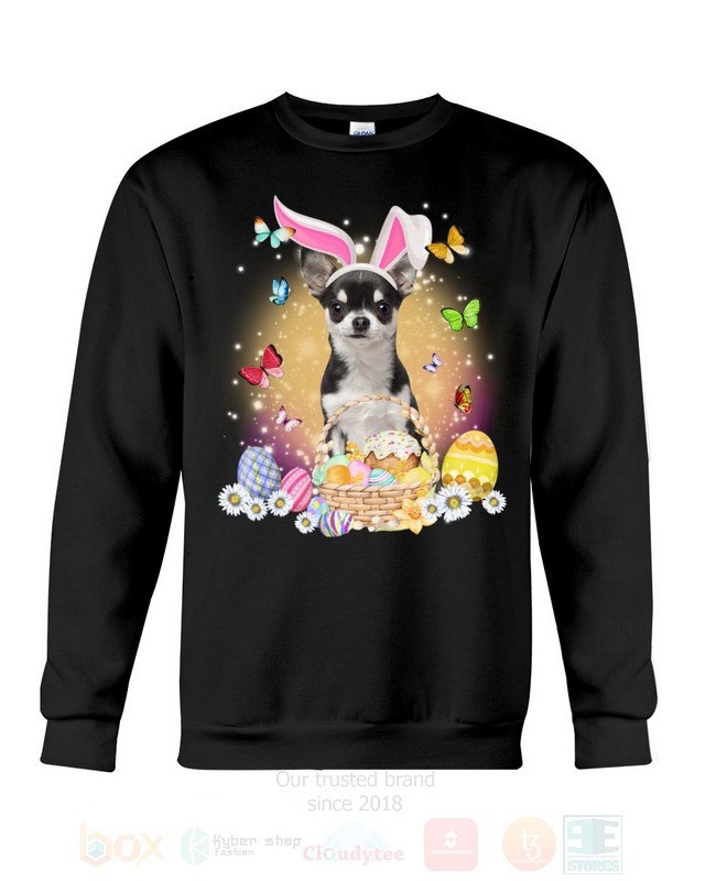 Black Chihuahua Easter Bunny Butterfly 2D Hoodie Shirt 1 2 3 4 5 6 7 8 9 10 11 12