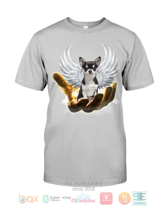 Black Chihuahua Golden Hand Heaven Wings 2D shirt hoodie