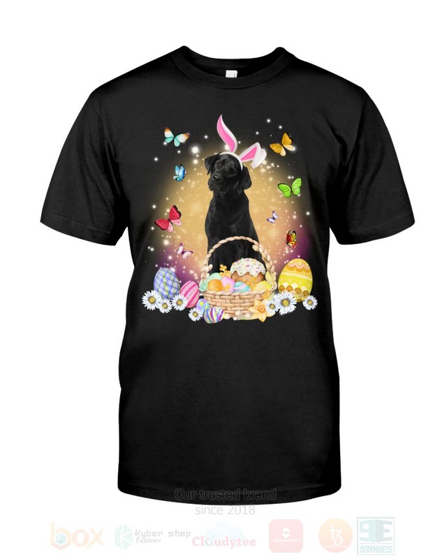 Black Labrador Easter Bunny Butterfly 2D Hoodie Shirt