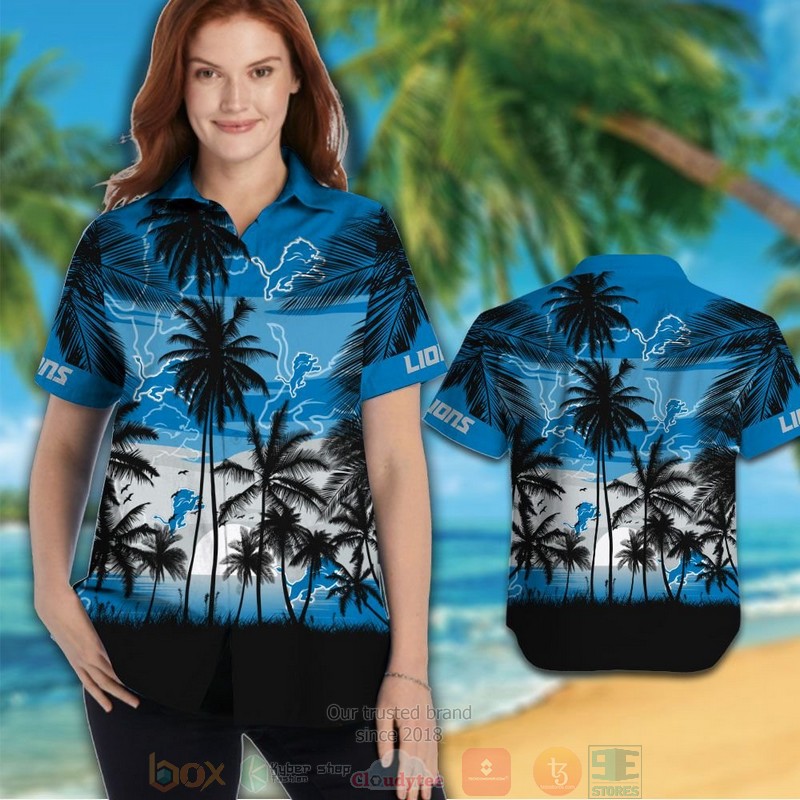 HOT Black Palm tree Detroit Lions hawaii shirt, shorts 3 Black Palm tree Detroit Lions hawaii shirt shorts 1 2