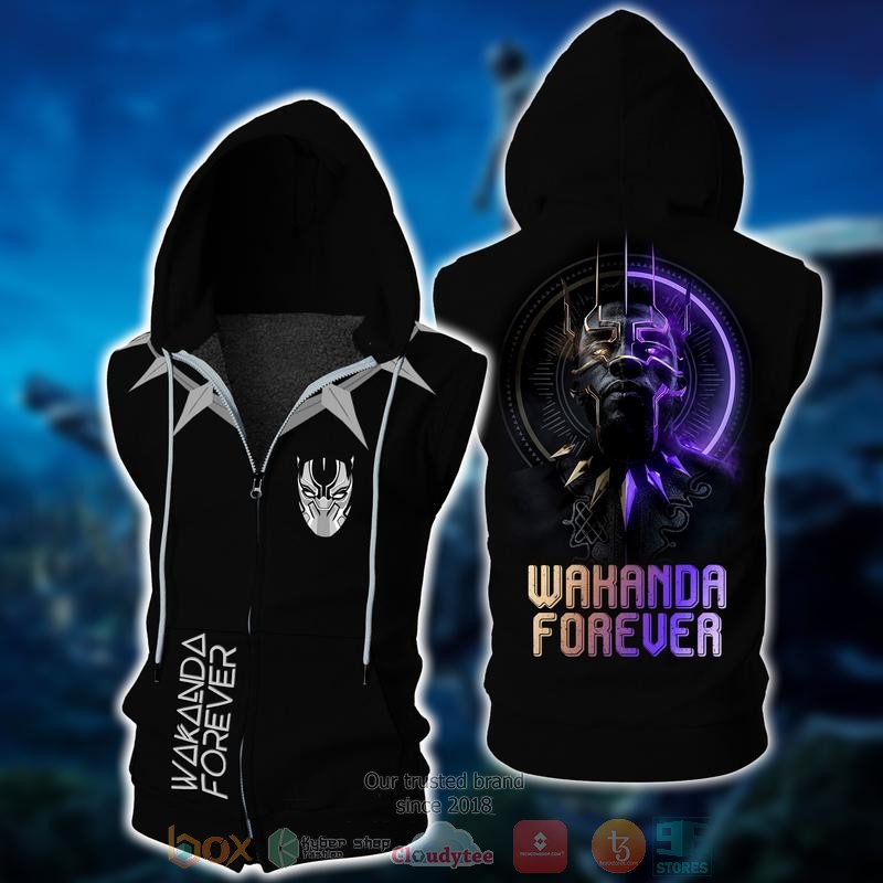Black Panther Marvel Sleeveless zip vest leather jacket