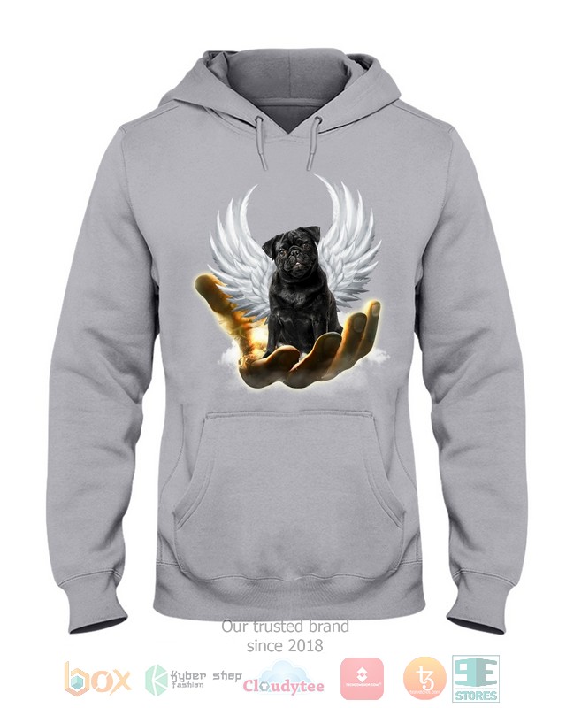 Black Pug Golden Hand Heaven Wings 2D shirt hoodie 1 2 3 4 5 6 7 8 9 10 11 12 13