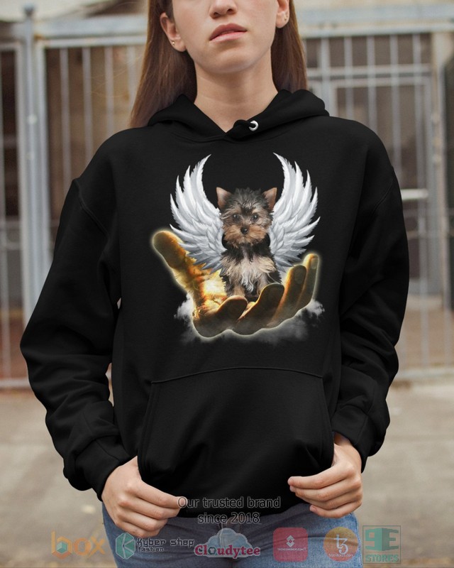 Black Yorkshire Terrier Golden Hand Heaven Wings 2D shirt hoodie 1 2 3 4 5 6 7 8 9 10 11 12 13 14 15 16 17