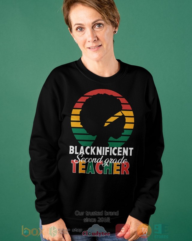 Blacknificient Second Grade Teacher 2d shirt hoodie 1 2 3 4 5 6 7 8 9