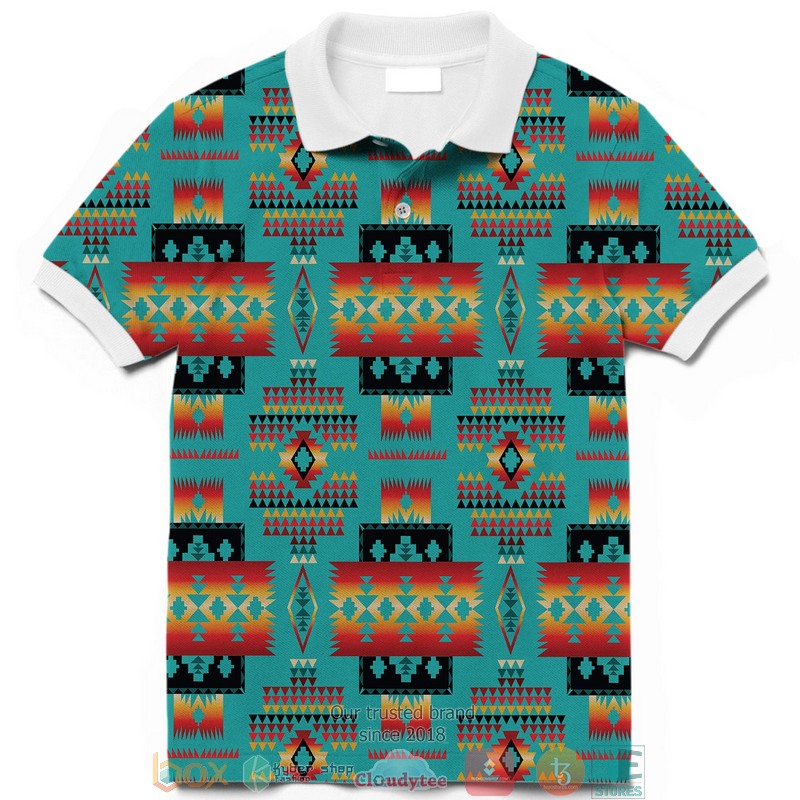Blue Native Tribes Native American Polo Shirt
