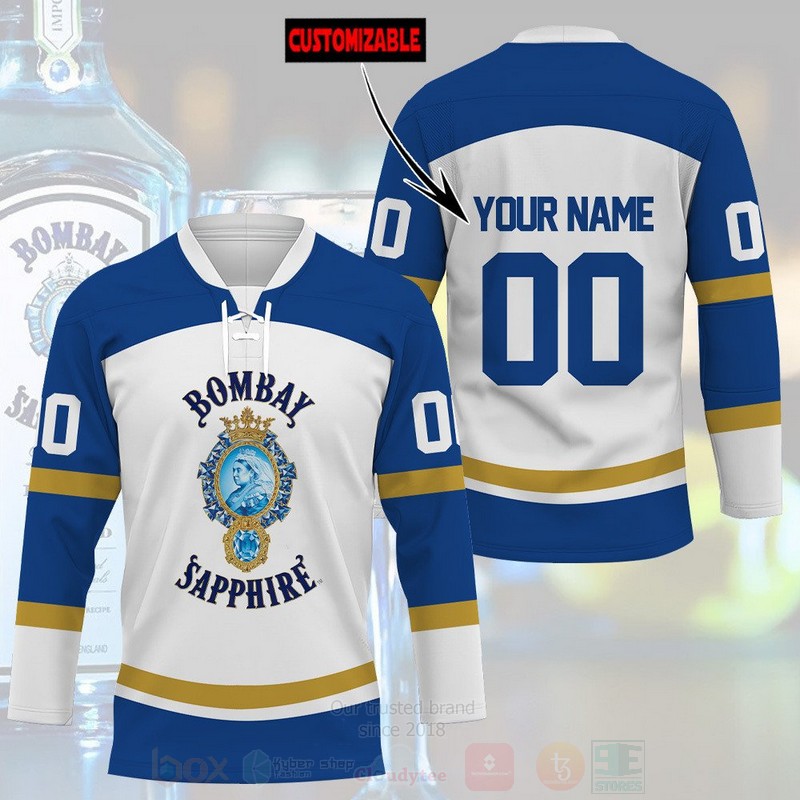BEST Bombay Sapphire Personalized Hockey Shirt 2 Bombay Sapphire Personalized Hockey Jersey Shirt