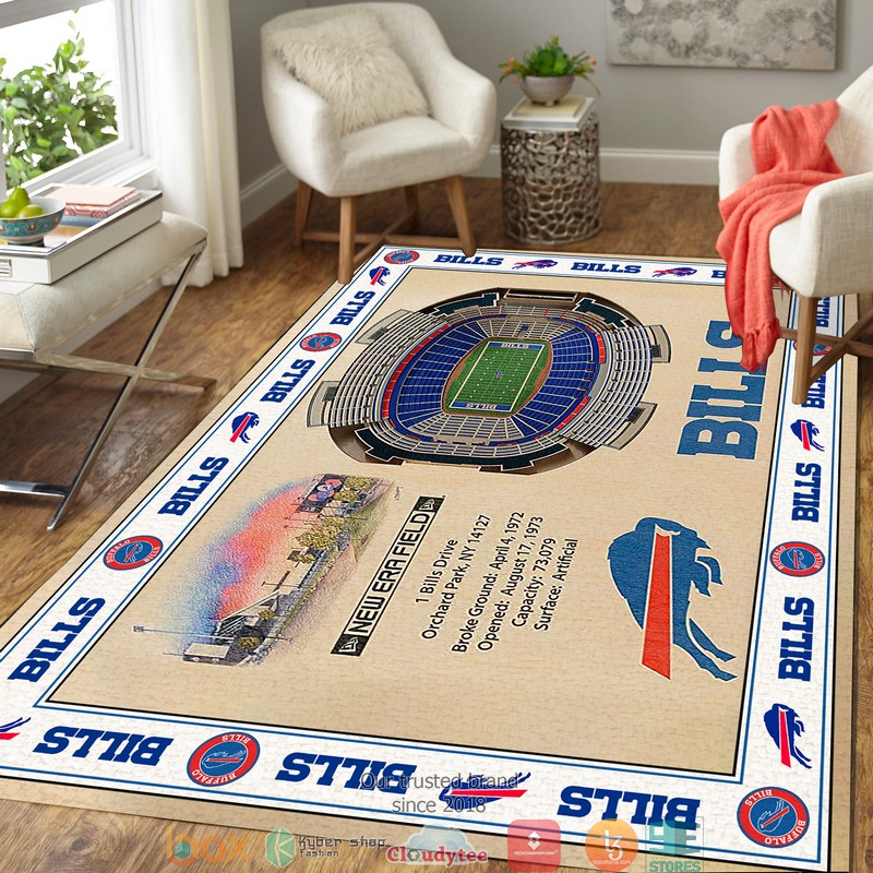 Bordered Buffalo Bills Stadium Rug 3 Bordered Buffalo Bills Stadium Rug 1 2