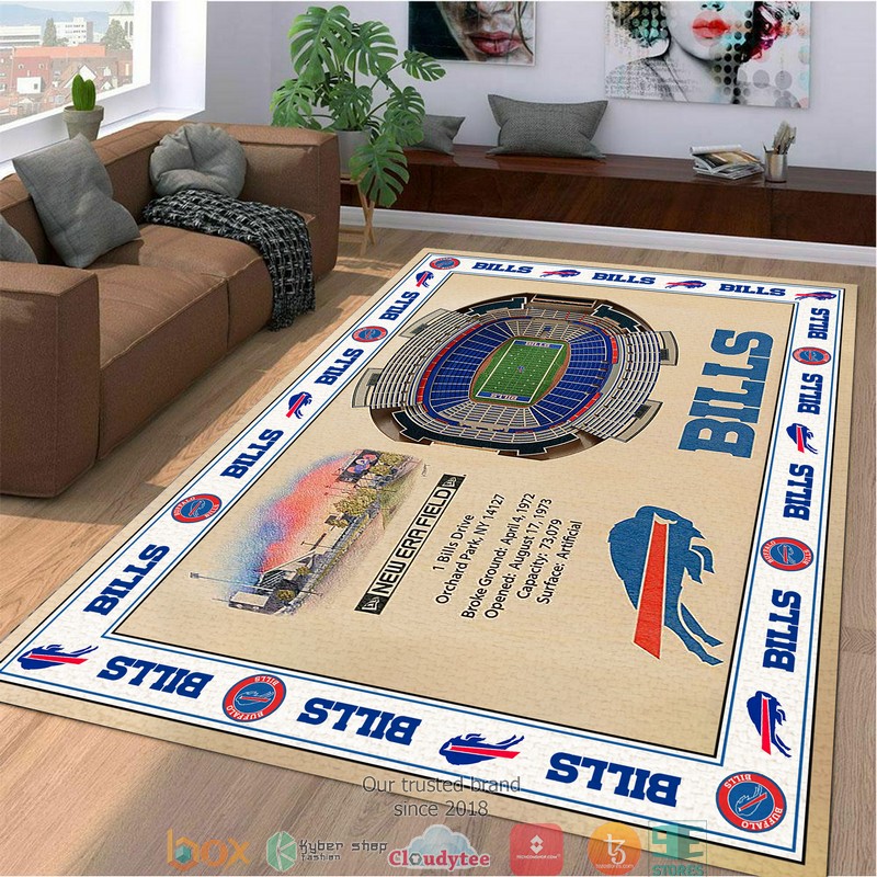 Bordered Buffalo Bills Stadium Rug 4 Bordered Buffalo Bills Stadium Rug 1 2 3
