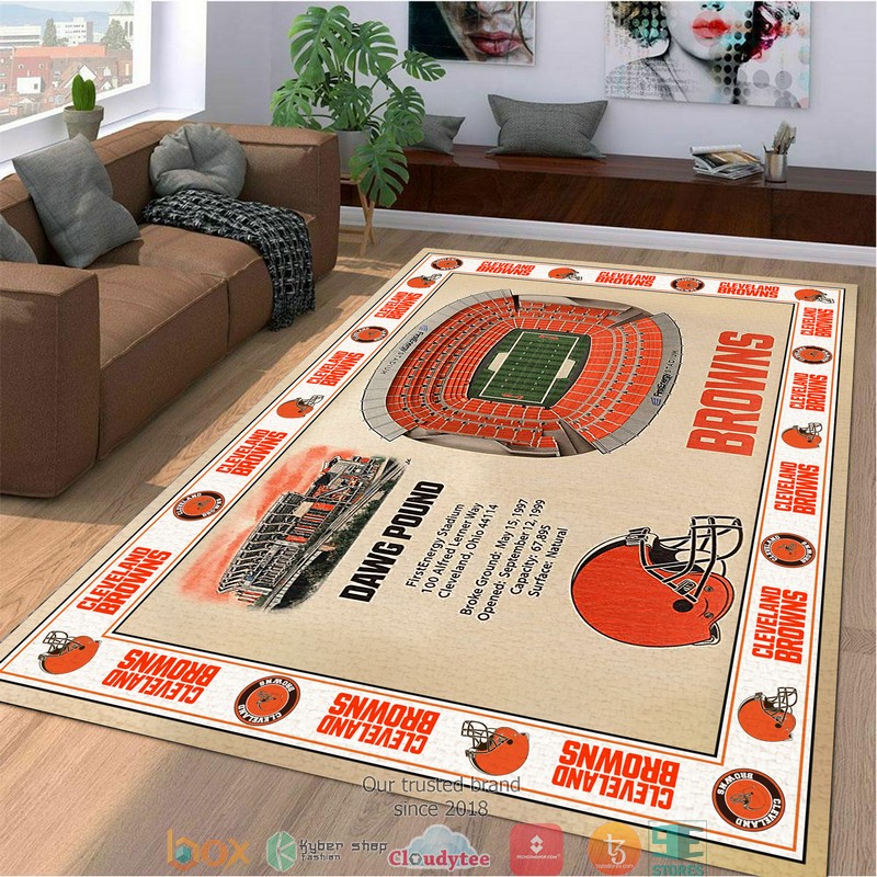 Bordered Cleveland Browns Stadium Rug