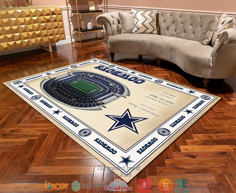 Bordered Dallas Cowboys Stadium Rug 2 Bordered Dallas Cowboys Stadium Rug 1