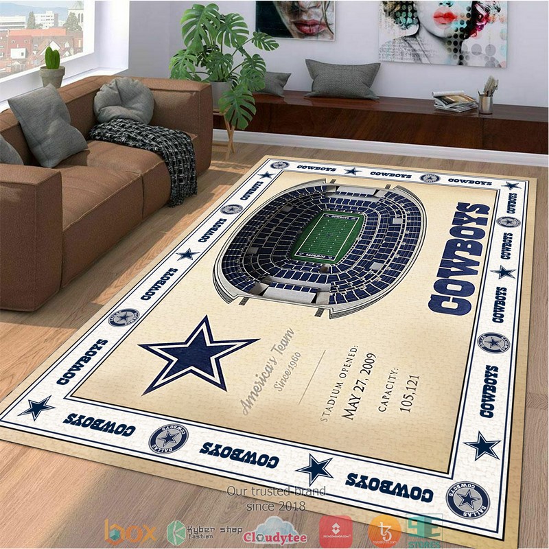 Bordered Dallas Cowboys Stadium Rug 4 Bordered Dallas Cowboys Stadium Rug 1 2 3