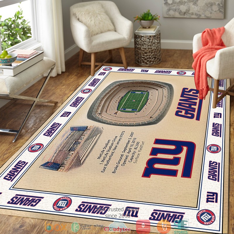 Bordered New York Giants Stadium Rug 3 Bordered New York Giants Stadium Rug 1 2
