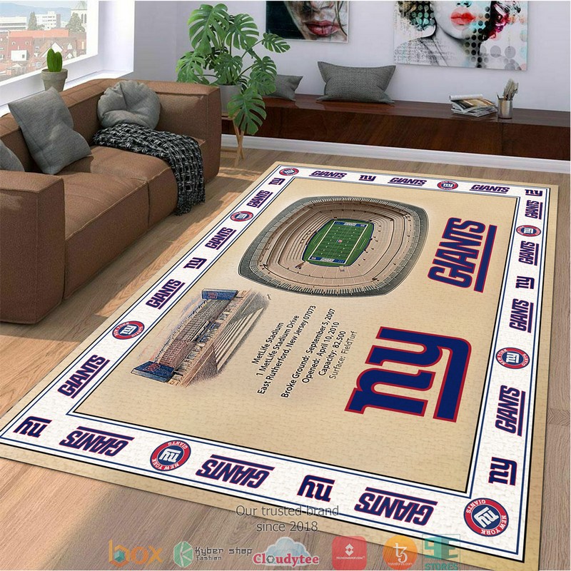 Bordered New York Giants Stadium Rug 4 Bordered New York Giants Stadium Rug 1 2 3