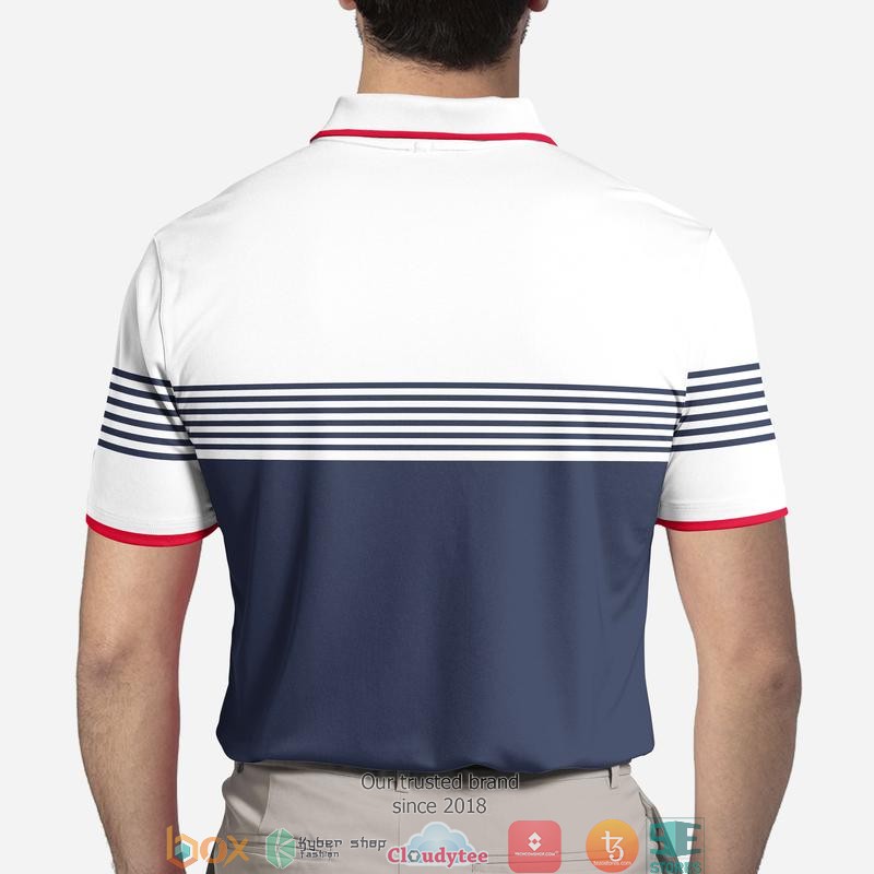 Boss Hugo White Navy Stripe Polo Shirt 2 Boss Hugo White Navy Stripe Polo Shirt 1