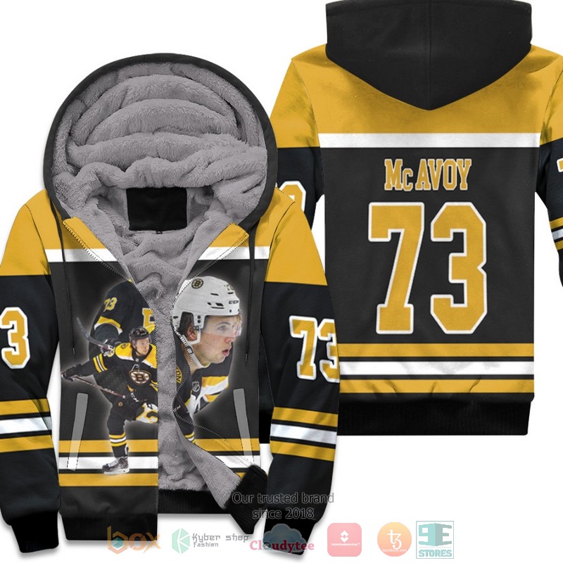 Boston Bruins Charlie McAvoy 73 NHL Black fleece hoodie
