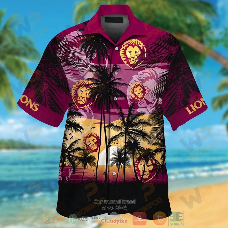 HOT Brisbane Lions Hawaiian Shirt and shorts 12 Brisbane Lions Hawaiian Shirt and shorts