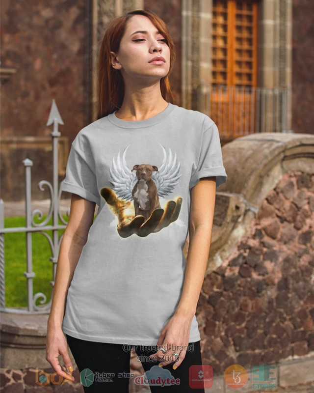HOT Brown Pitbull Golden Hand Heaven Wings 2D shirt, hoodie 3 Brown Pitbull Golden Hand Heaven Wings 2D shirt hoodie 1 2