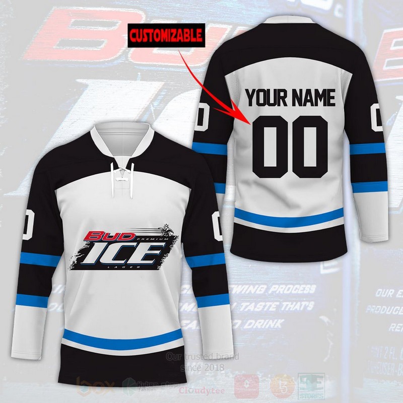 BEST Bud Ice Personalized Hockey Shirt 1 Bud Ice Personalized Hockey Jersey Shirt