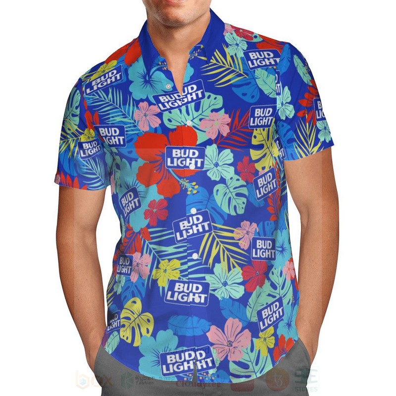 BEST Bud Light Hibiscus Flower All Over Print Hawaiian Shirt 2 Bud Light Hibiscus Flower Hawaiian Shirt 1