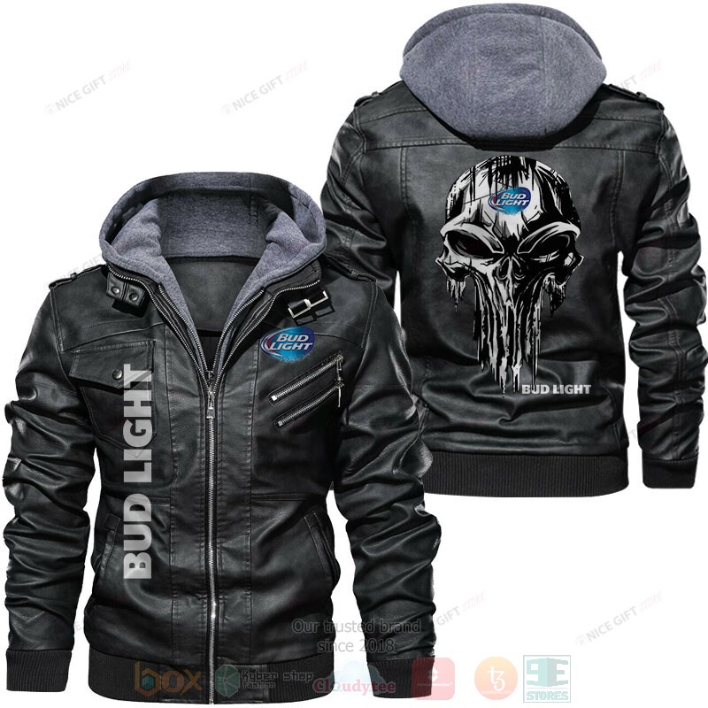 Bud Light Punisher Skull Leather Jacket