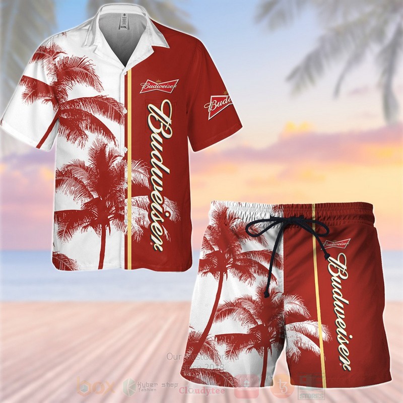 Budweiser Coconut Hawaiian Shirt Short 1