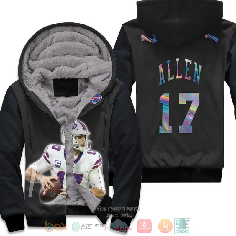 Buffalo Bills Josh Allen 17 NFL Black fleece hoodie