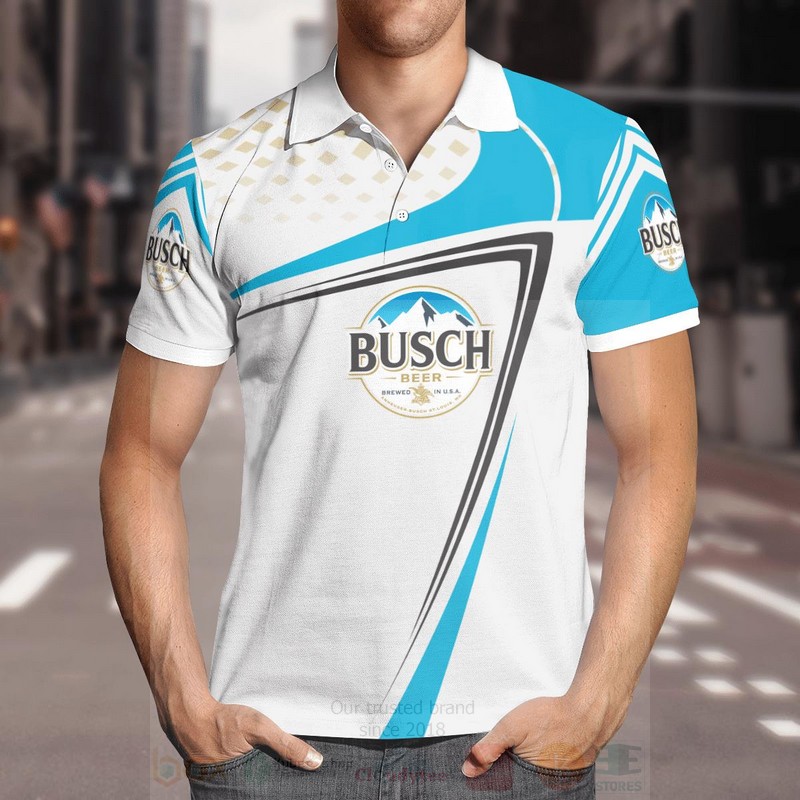 Busch Beer White Polo Shirt