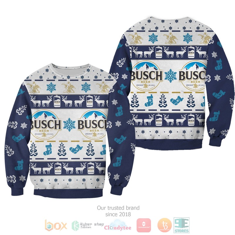 Busch Beer blue christmas sweater
