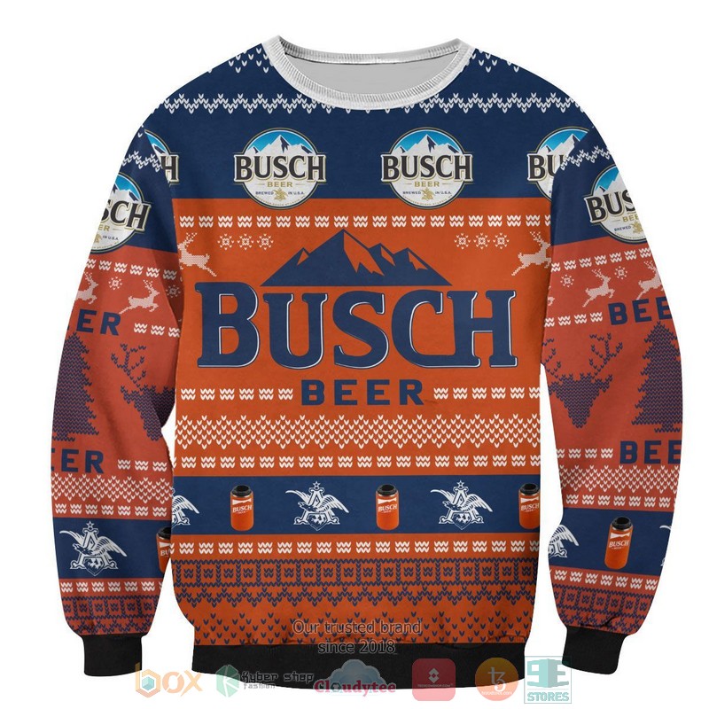 HOT Busch Beer blue orange christmas sweater 2 Busch Beer blue orange christmas sweater