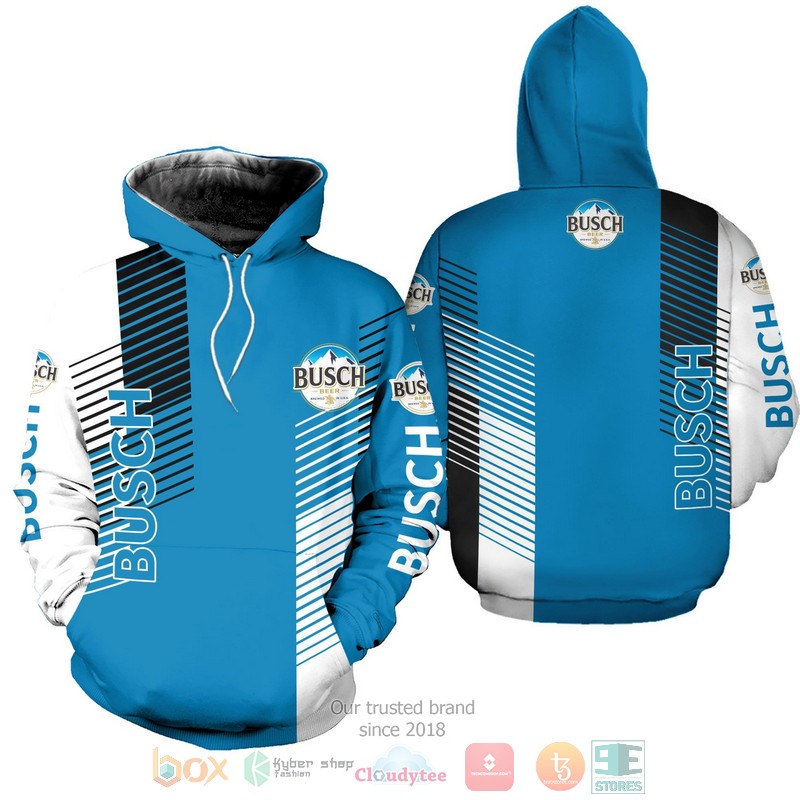 Busch Beer blue white 3d hoodie